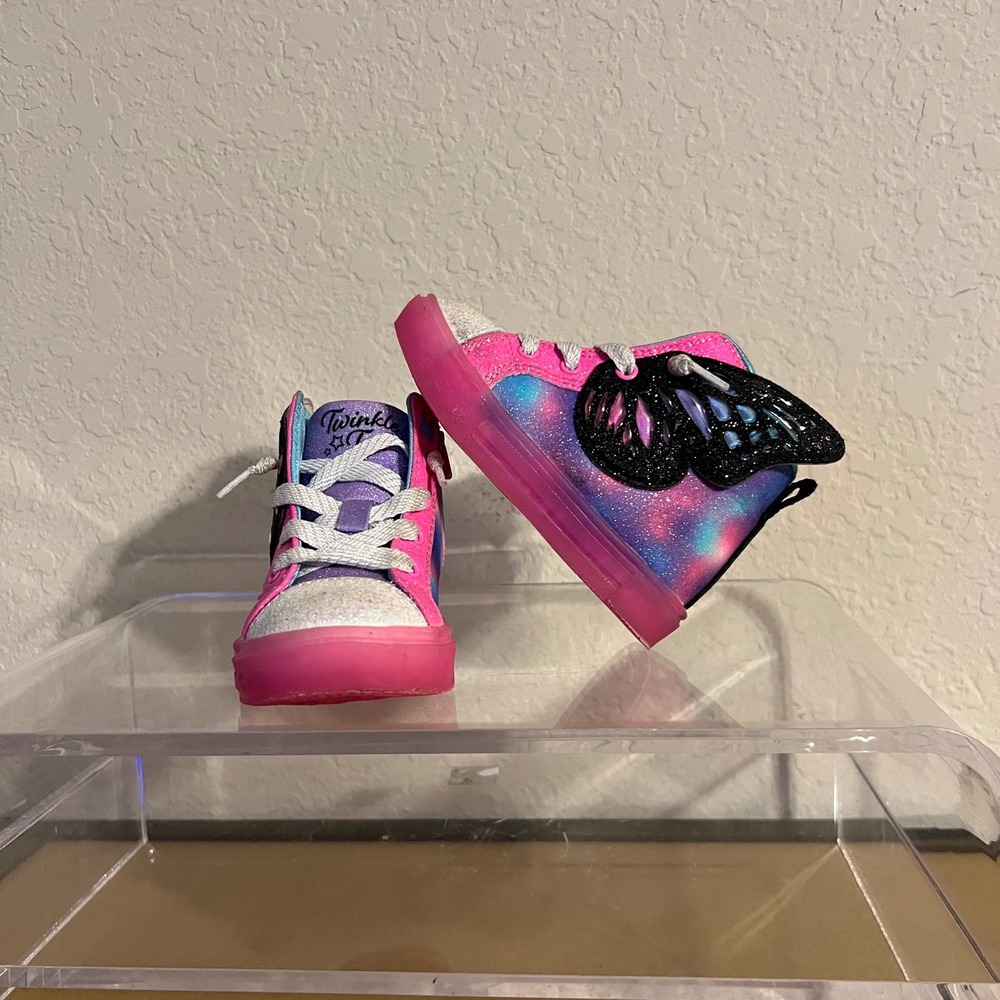 Skechers Twinkle Toes Light Up Sneakers Toddler Girls Size 6 SN314705N